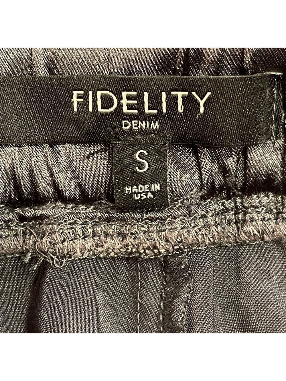 Fidelity Denim Small Charcoal Satin Jogger Pants Drawstring Waist - Picture 7 of 9